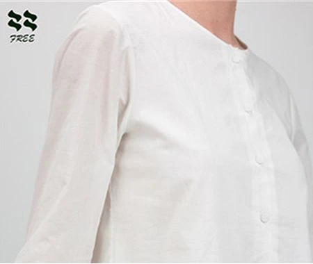 White Cotton blouse with long sleeve(002)