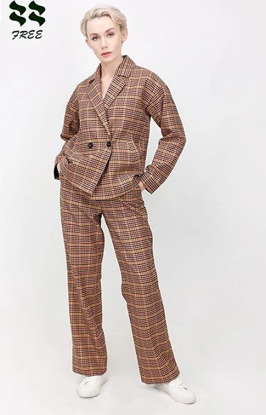 Women’s Small Check Straight Pant China Manufacturer