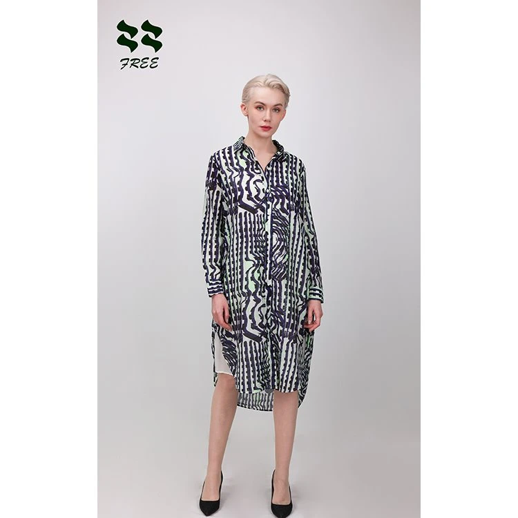 Womens Classic Collar Voile Dress Shirt With Long Sleeve